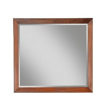 Rue 36 x 40 Rectangular Dresser Mirror, Mahogany Wood Frame, Warm Brown By Casagear Home