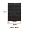 Rexi 48 Inch 5 Drawer Tall Dresser Chest Honeycomb Panels Black Gold By Casagear Home BM284294