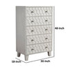 Rue 48 Inch 5 Drawer Dresser Chest Textured Honeycomb Design Light Gray By Casagear Home BM284298