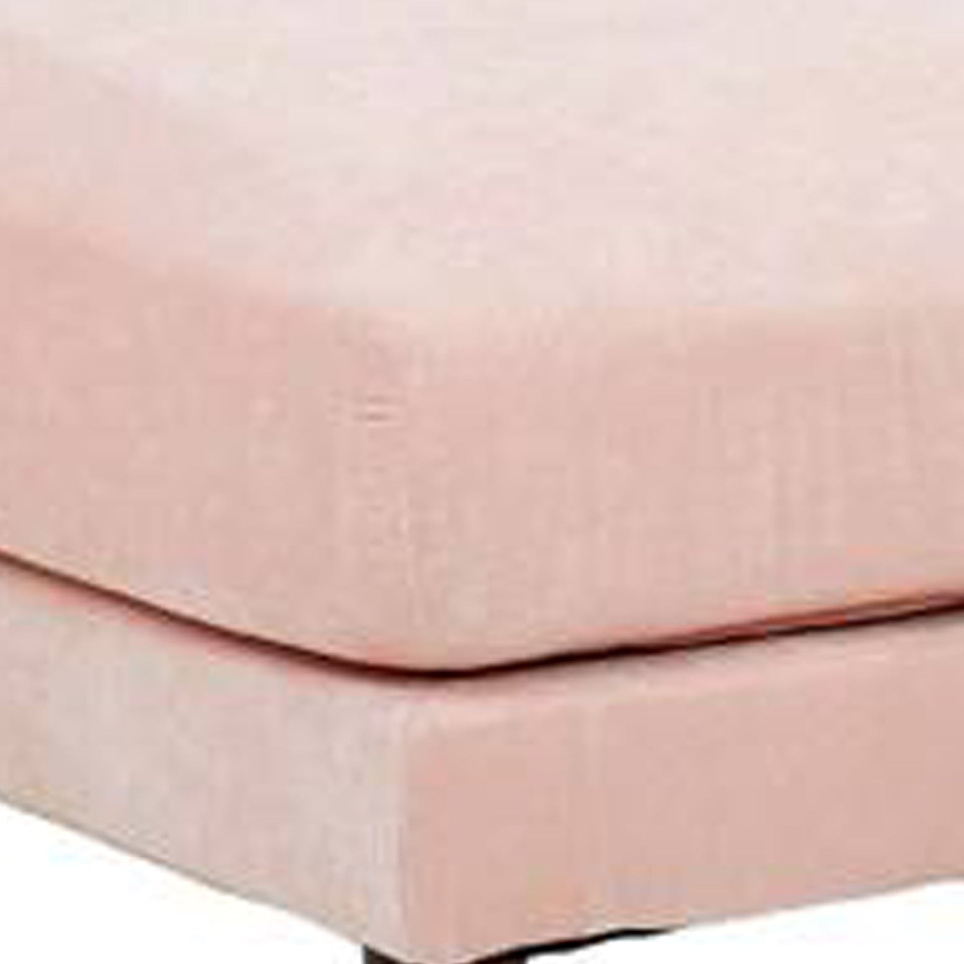 Rio 32 Inch Modular Ottoman Box Cushion Seat Wood Legs Blush Pink By Casagear Home BM284324