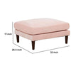 Rio 32 Inch Modular Ottoman Box Cushion Seat Wood Legs Blush Pink By Casagear Home BM284324