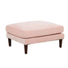 Rio 32 Inch Modular Ottoman, Box Cushion Seat, Wood Legs, Blush Pink By Casagear Home