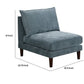 Rio 33 Inch Modular Armless Sofa Chair Lumbar Cushion Slate Blue Fabric By Casagear Home BM284326