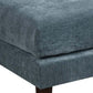 Rio 32 Inch Modular Ottoman Box Cushion Seat Wood Legs Slate Blue Fabric By Casagear Home BM284327