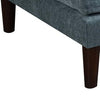 Rio 32 Inch Modular Ottoman Box Cushion Seat Wood Legs Slate Blue Fabric By Casagear Home BM284327