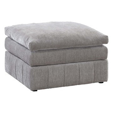 Luna 33 Inch Modular Ottoman, Three Layer Plush Cushioned Seat, Gray By Casagear Home