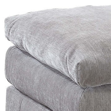 Luna 33 Inch Modular Ottoman Three Layer Plush Cushioned Seat Gray By Casagear Home BM284330