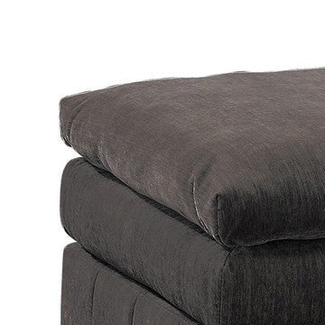 Luna 33 Inch Modular Ottoman Three Layer Plush Cushioned Seat Dark Gray By Casagear Home BM284333