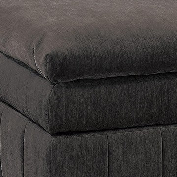 Luna 33 Inch Modular Ottoman Three Layer Plush Cushioned Seat Dark Gray By Casagear Home BM284333