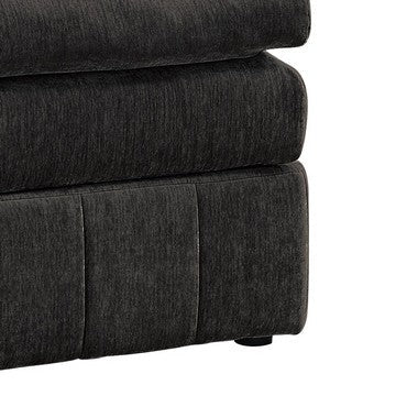 Luna 33 Inch Modular Ottoman Three Layer Plush Cushioned Seat Dark Gray By Casagear Home BM284333