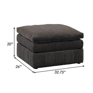 Luna 33 Inch Modular Ottoman Three Layer Plush Cushioned Seat Dark Gray By Casagear Home BM284333