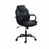 Rue 27 Inch Ergonomic Office Chair, Vegan Faux Leather Swivel Seat, Black By Casagear Home