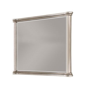 Ada 38 x 45 Rectangular Dresser Mirror, Molded Trim, Pine Wood, Brown By Casagear Home