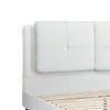 Amy King Size Platform Bed Vegan Faux Leather Upholstery White By Casagear Home BM284359