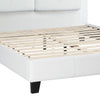 Amy King Size Platform Bed Vegan Faux Leather Upholstery White By Casagear Home BM284359