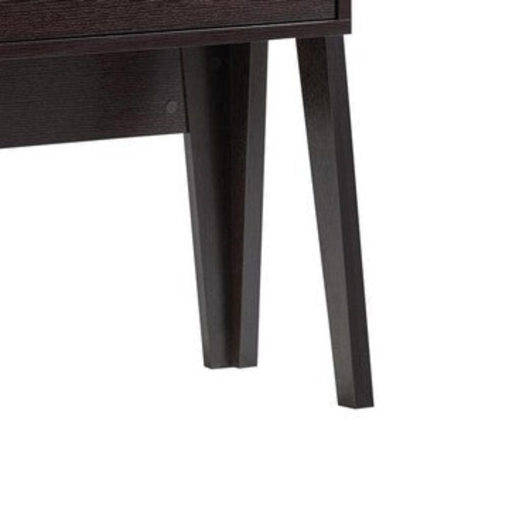 60 Inch Modern Style Desk Open Shelves Drawer Clean Lined Texture Brown By Casagear Home BM284393