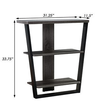 Hedy 34 Inch Modern Console Table 3 Shelf Slanted Legs Two Toned Black By Casagear Home BM284399