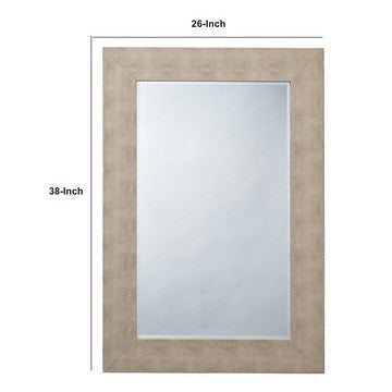 Structure 26 x 38 Modern Rectangular Mirror Shargeen Texture Bevel Ivory By Casagear Home BM284427