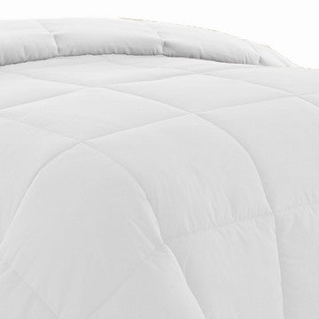 Beth Reversible Microfiber Twin Comforter Squared Stitching Pure White By Casagear Home BM284434