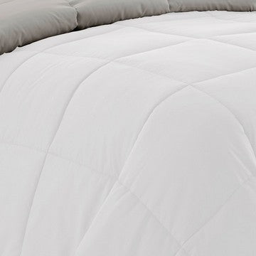 Beth Reversible Microfiber Twin Comforter Squared Stitching White Gray By Casagear Home BM284435