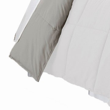 Beth Reversible Microfiber Queen Comforter Squared Stitching White Gray By Casagear Home BM284437