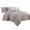 Rue 8 Piece King Size Comforter Set, Microfiber, Pleated Design, Beige By Casagear Home