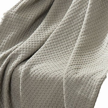 Nyx Queen Size Ultra Soft Cotton Thermal Blanket Textured Feel Taupe By Casagear Home BM284453