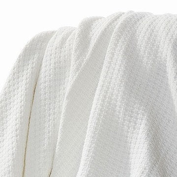 Nyx Queen Size Ultra Soft Cotton Thermal Blanket Textured Feel White By Casagear Home BM284456