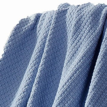 Nyx Queen Size Ultra Soft Cotton Thermal Blanket Textured Feel Denim Blue By Casagear Home BM284457