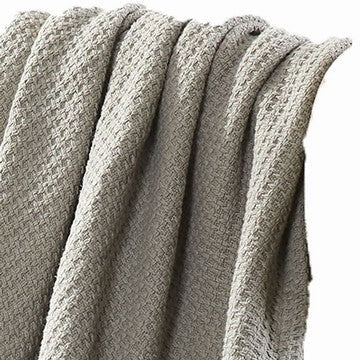 Nyx King Size Ultra Soft Cotton Thermal Blanket Textured Feel Taupe By Casagear Home BM284459