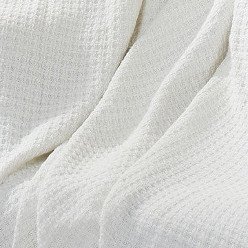 Nyx King Size Ultra Soft Cotton Thermal Blanket Textured Feel White By Casagear Home BM284462