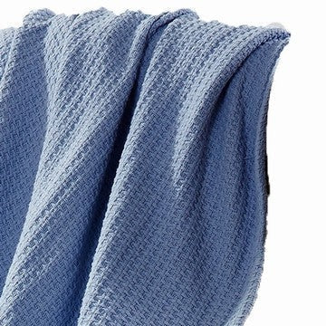 Nyx King Size Ultra Soft Cotton Thermal Blanket Textured Feel Denim Blue By Casagear Home BM284463