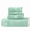 Eula Modern 6 Piece Cotton Towel Set Stylish Damask Pattern Sage Green By Casagear Home BM284474