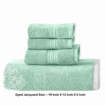 Eula Modern 6 Piece Cotton Towel Set Stylish Damask Pattern Sage Green By Casagear Home BM284474