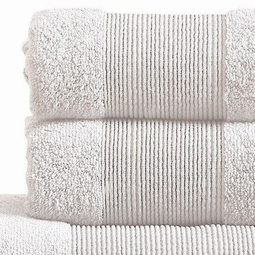 Indy Modern 6 Piece Cotton Towel Set Softly Textured Design Crisp White By Casagear Home BM284476