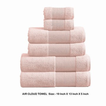 Indy Modern 6 Piece Cotton Towel Set Softly Textured Design Peach Blush By Casagear Home BM284477