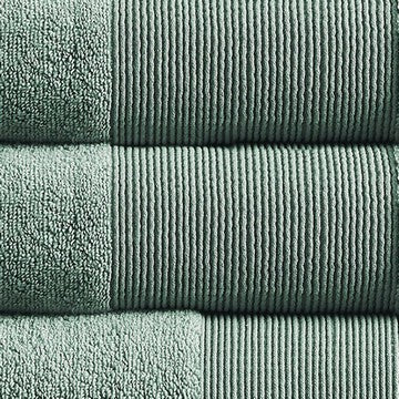 Indy Modern 6 Piece Cotton Towel Set Softly Textured Design Turquoise By Casagear Home BM284478