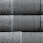 Indy Modern 6 Piece Cotton Towel Set Softly Textured Design Dark Gray By Casagear Home BM284479