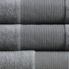 Indy Modern 6 Piece Cotton Towel Set Softly Textured Design Dark Gray By Casagear Home BM284479