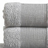 Indy Modern 6 Piece Cotton Towel Set Softly Textured Design Light Gray By Casagear Home BM284482