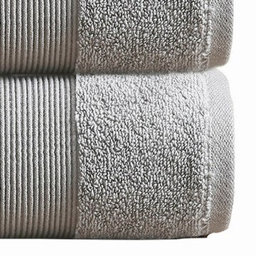 Indy Modern 6 Piece Cotton Towel Set Softly Textured Design Light Gray By Casagear Home BM284482