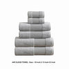 Indy Modern 6 Piece Cotton Towel Set Softly Textured Design Light Gray By Casagear Home BM284482