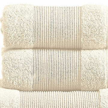 Indy Modern 6 Piece Cotton Towel Set Softly Textured Design Creamy White By Casagear Home BM284483