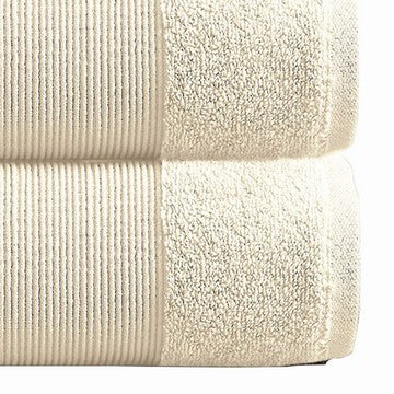 Indy Modern 6 Piece Cotton Towel Set Softly Textured Design Creamy White By Casagear Home BM284483