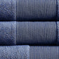 Indy Modern 6 Piece Cotton Towel Set Softly Textured Design Deep Blue By Casagear Home BM284484