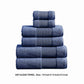 Indy Modern 6 Piece Cotton Towel Set Softly Textured Design Deep Blue By Casagear Home BM284484