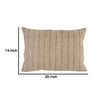 14 x 20 Lumbar Accent Throw Pillow Basket Jute Handwoven Pattern Beige By Casagear Home BM284486