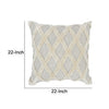 22 x 22 Modern Throw Pillow Shag Geometric Diamond Ivory Gray By Casagear Home BM284518