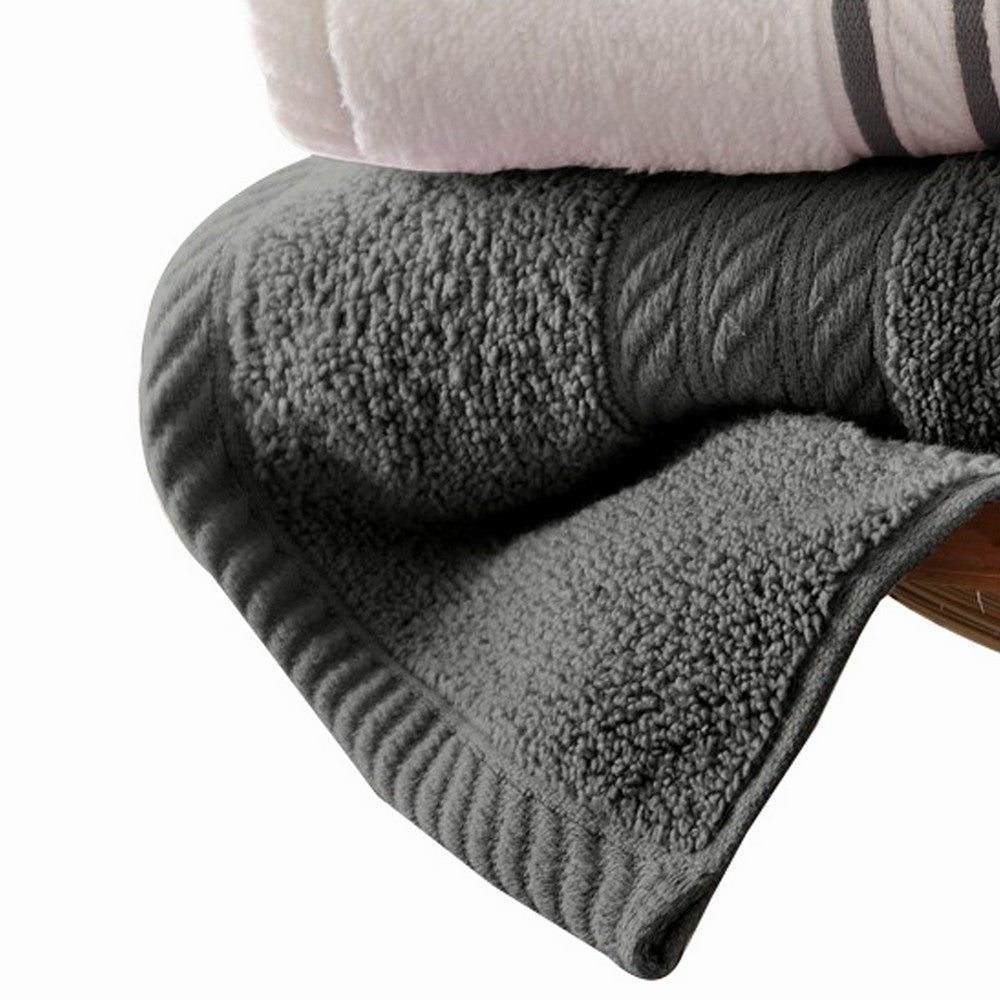 Dana 6 Piece Soft Egyptian Cotton Towel Set Stripe Pattern Gray White By Casagear Home BM284581