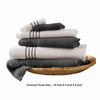 Dana 6 Piece Soft Egyptian Cotton Towel Set Stripe Pattern Gray White By Casagear Home BM284581